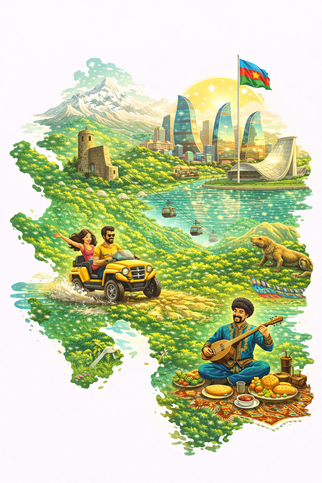 Azerbaijan offsite illustrated itinerary