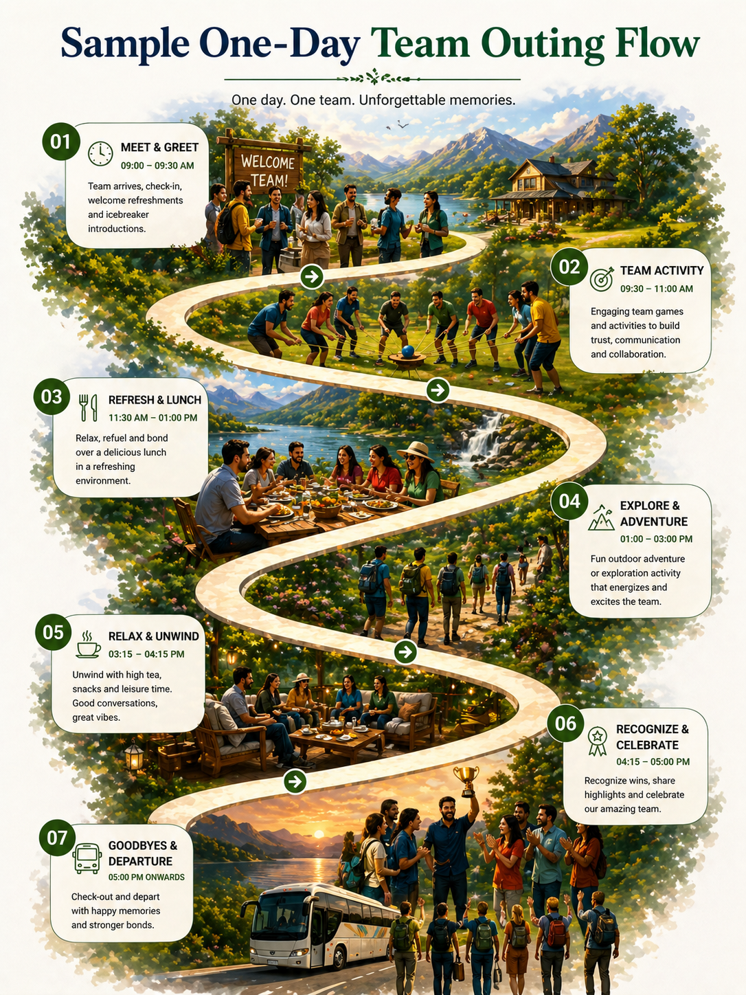 Team outing participants and activity format