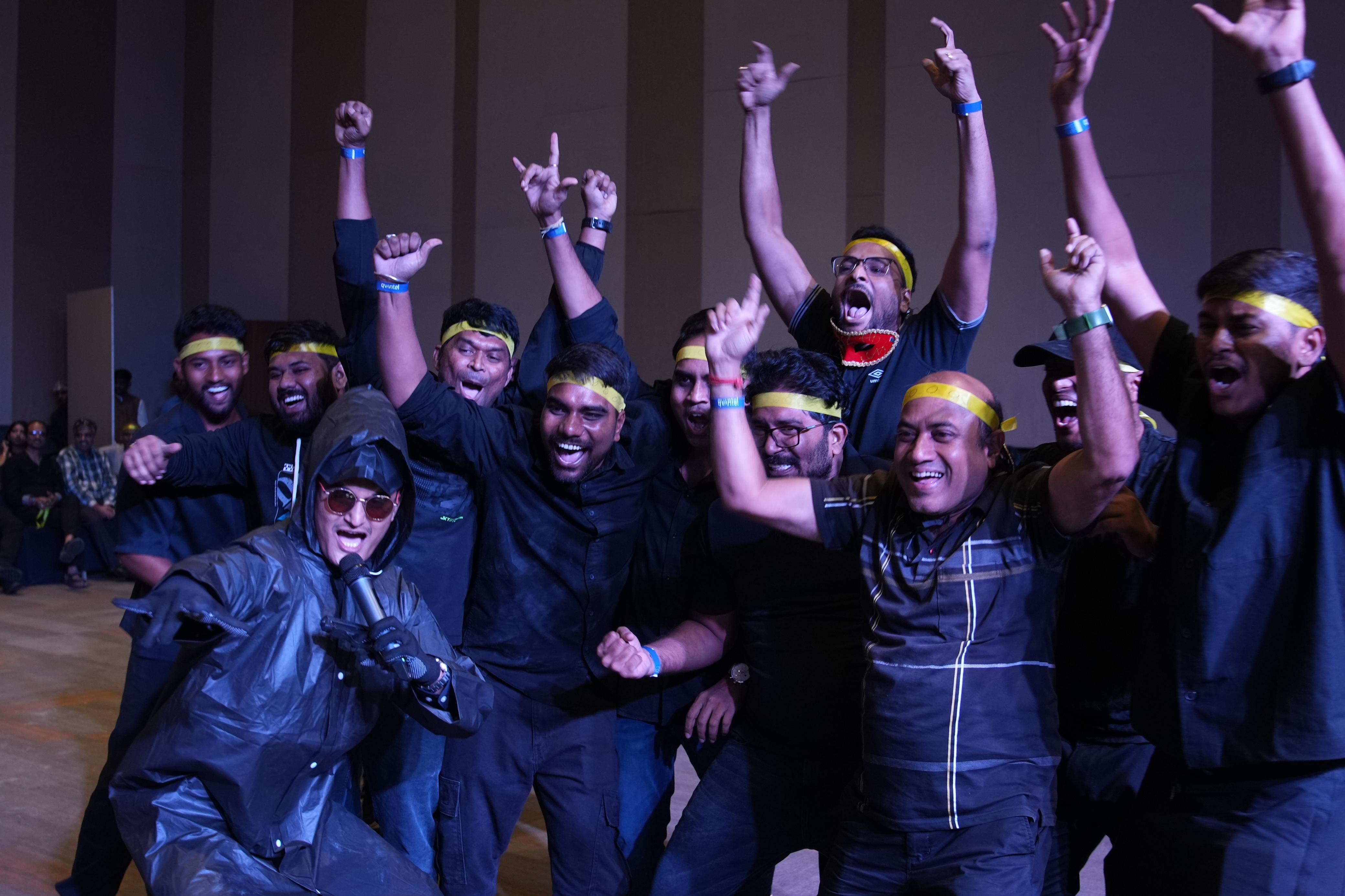 High-energy celebration on the event floor