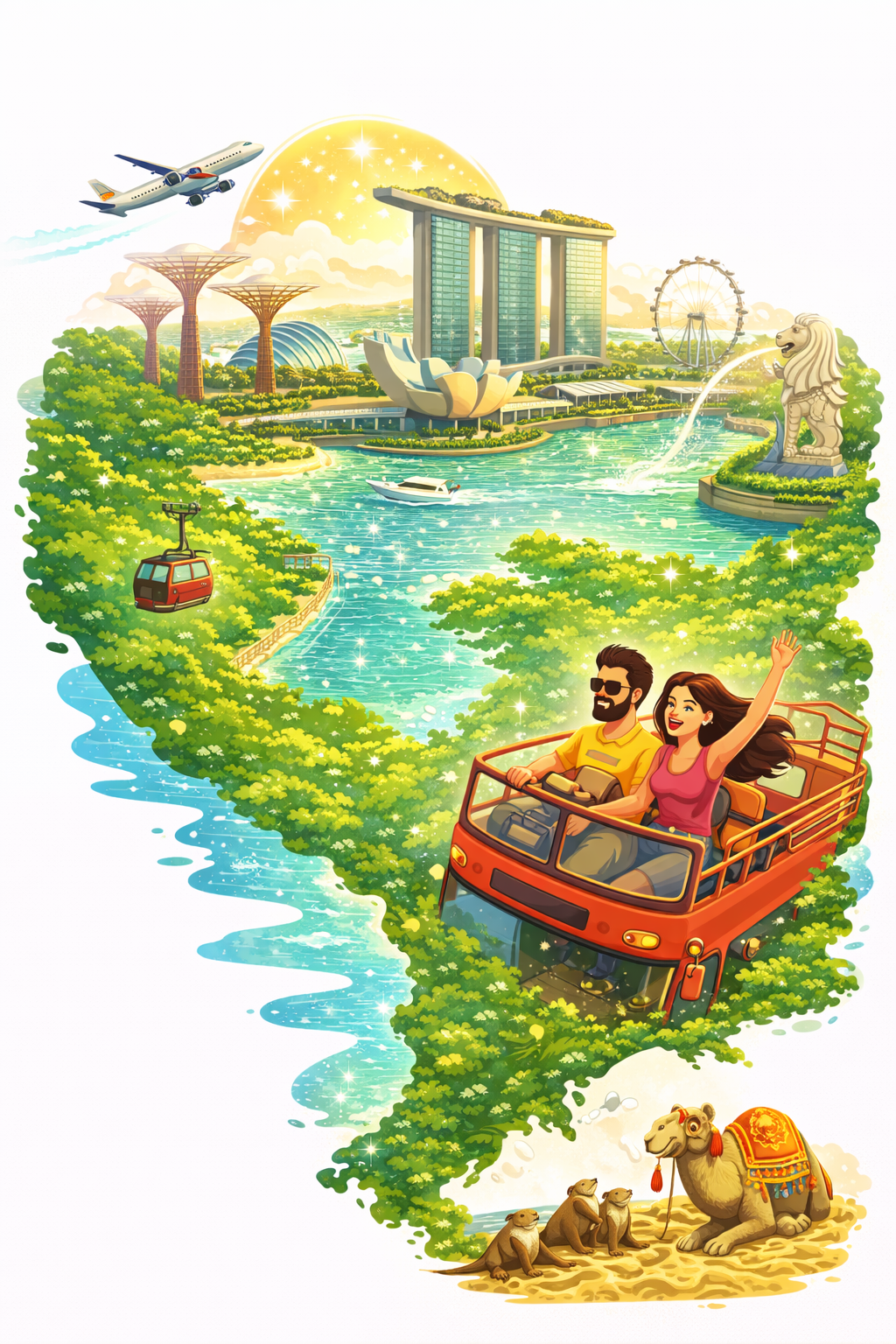 Singapore offsite illustrated itinerary